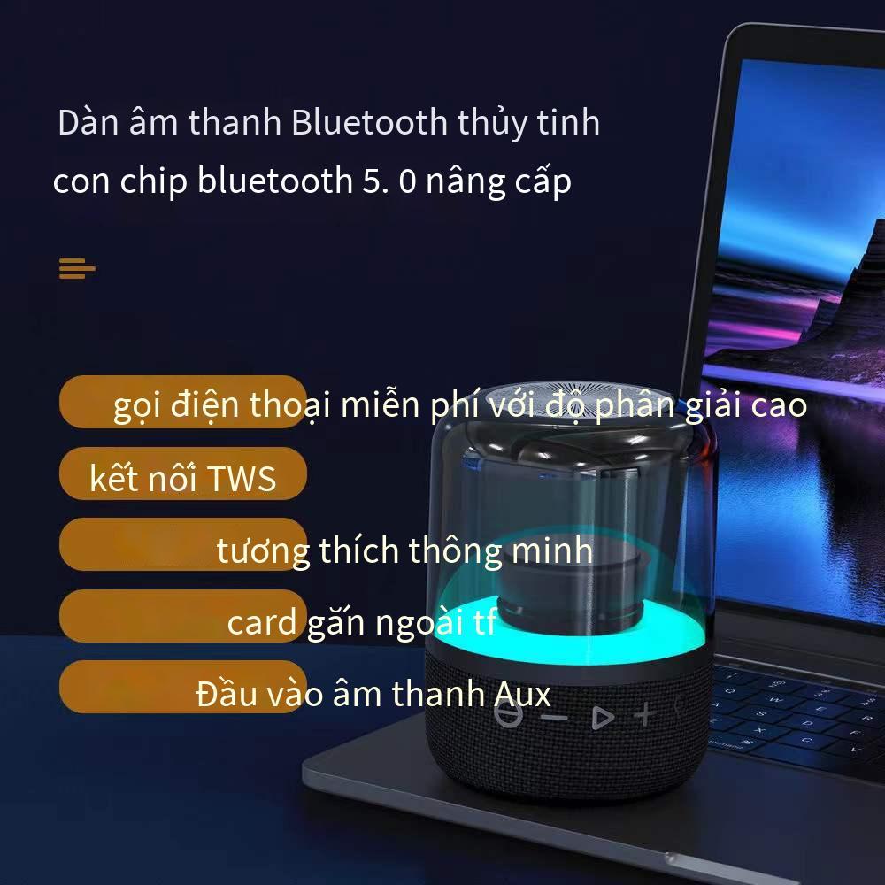 Giao hàng nhanh Loa bluetooth thông minh AI với chất lượng âm thanh cao và công suất cao có thể được kết nối nối tiếp với loa siêu trầm loa để bàn bằng kính nhiều màu sắc ánh sáng
