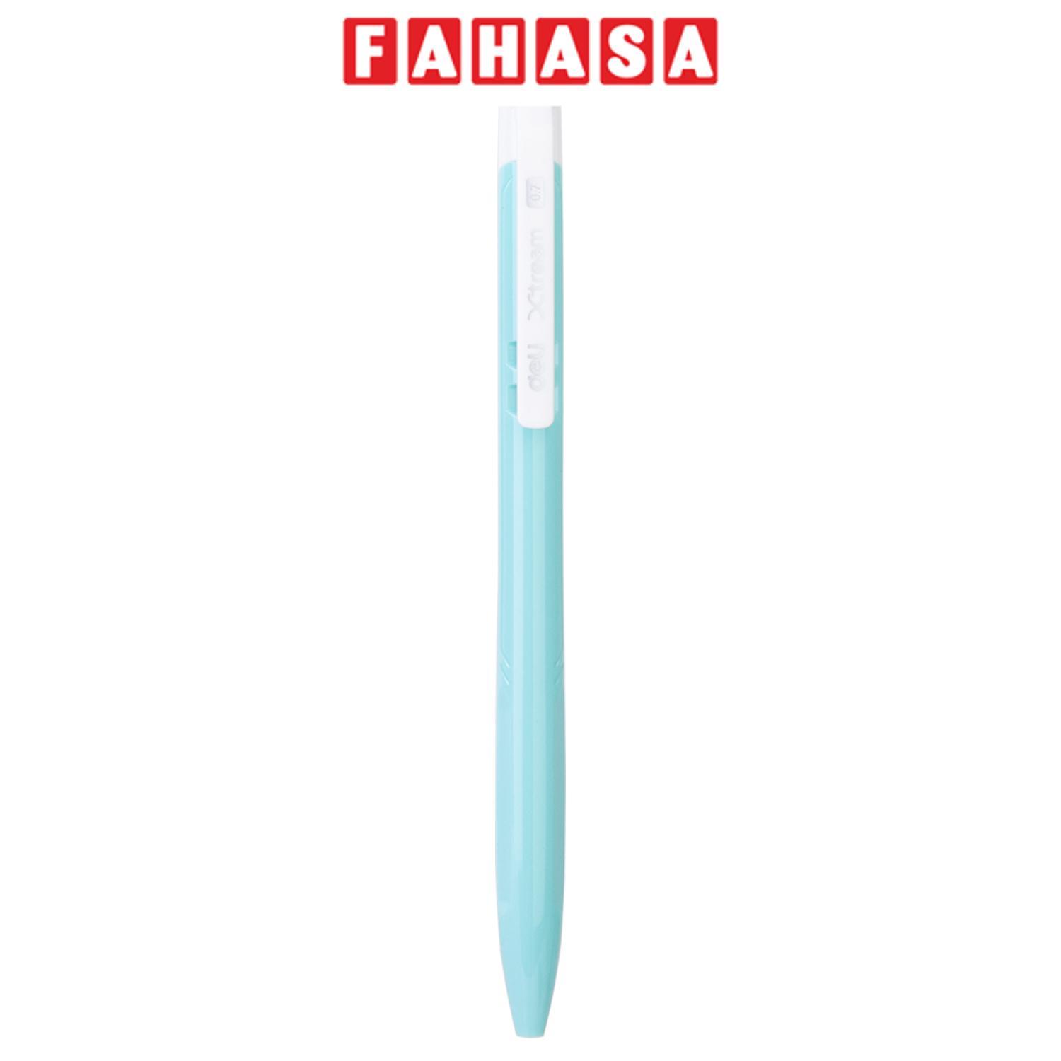 Bút Bi Bấm Xtream Màu Pastel 0.7 mm - Deli Q033 - Mực Xanh (Màu Thân Bút Giao Ngẫu Nhiên)