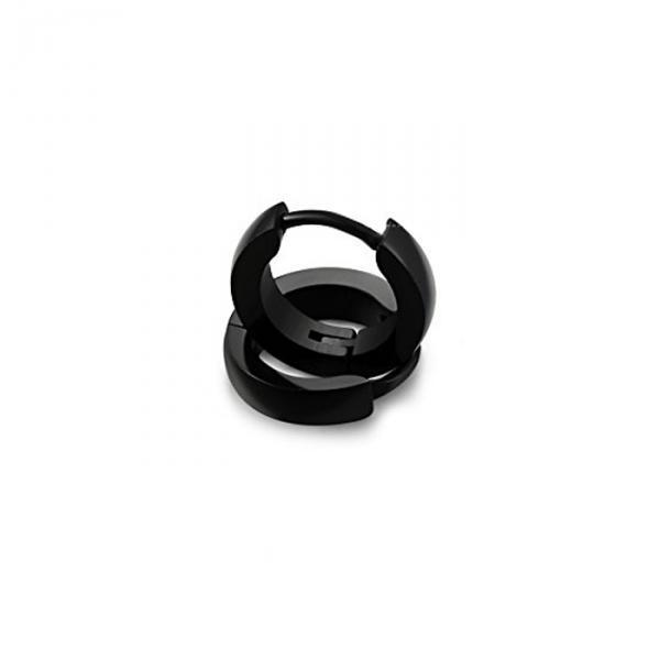 316L Stainless Steel Men Women Hoop Earrings Huggie Ear Clip Piercing Black