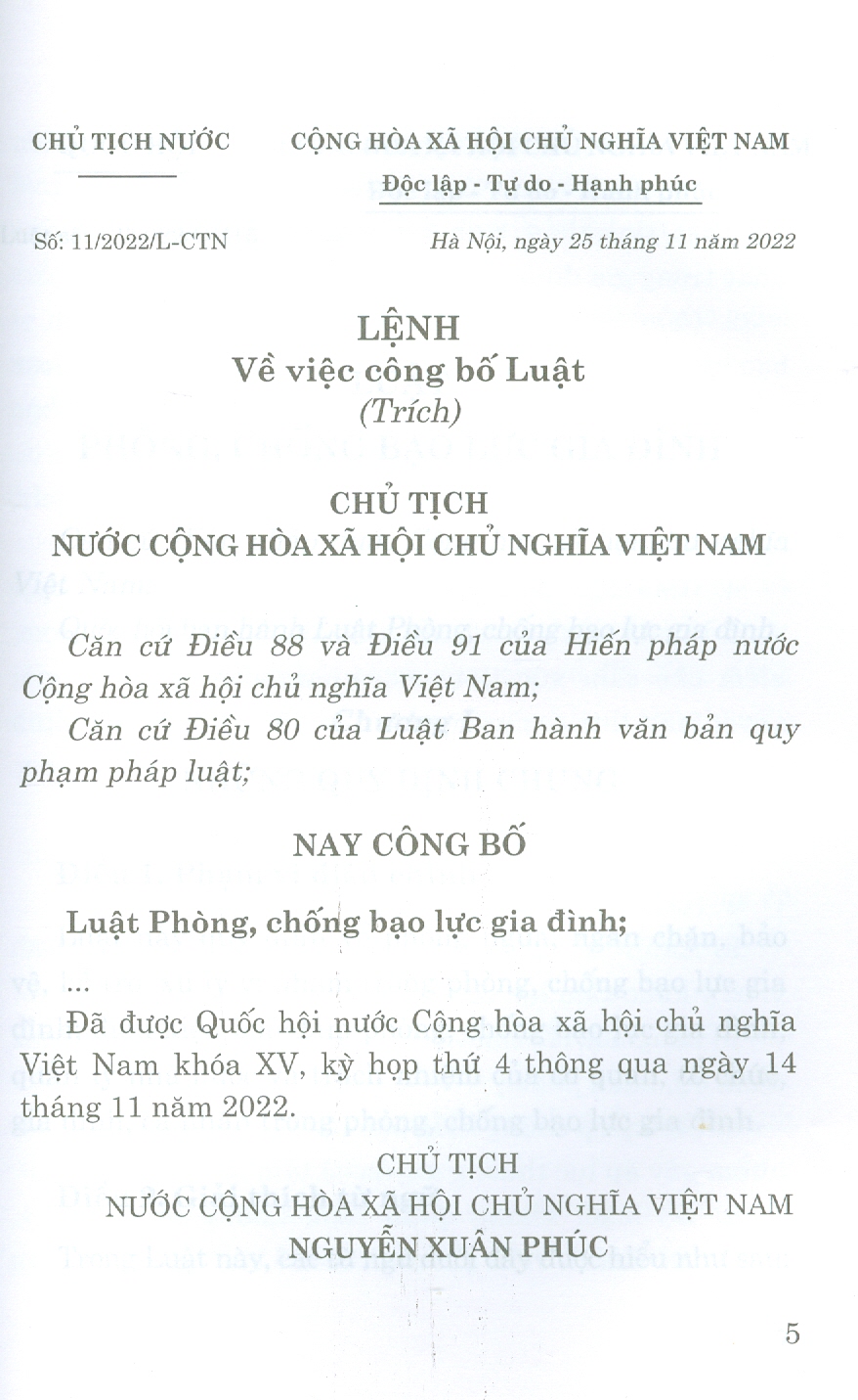 Luật Phòng, Chống Bạo Lực Gia Đình (Bản in năm 2023)