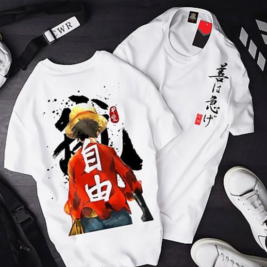 Áo One Piece Luffy Mũ Rơm ATT-013, Anime Manga One Piece Monkey Unisex Nam Nữ