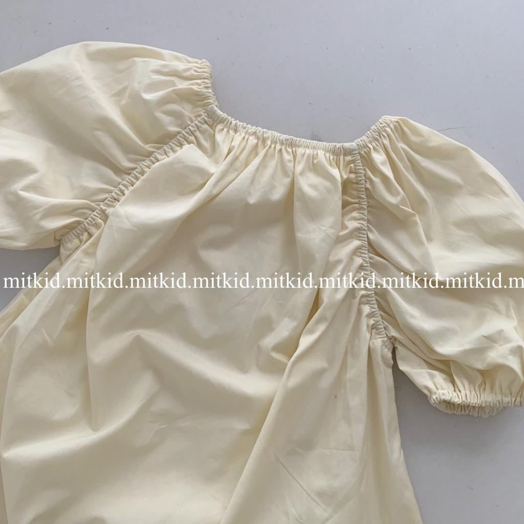 VÁY CHO BÉ GÁICÓ SẴN, Váy chất liệu thô mặc siêu mát cho bé gái