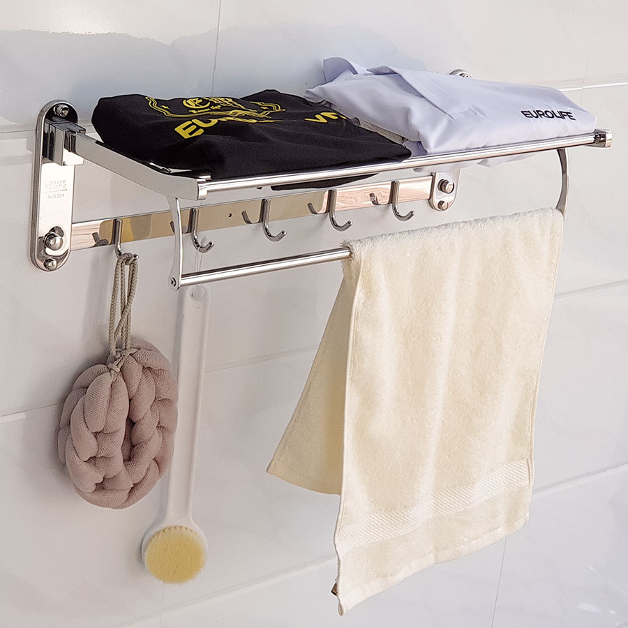 Kệ treo khăn tắm Inox SUS 304 đa chức năng Eurolife EL-B7