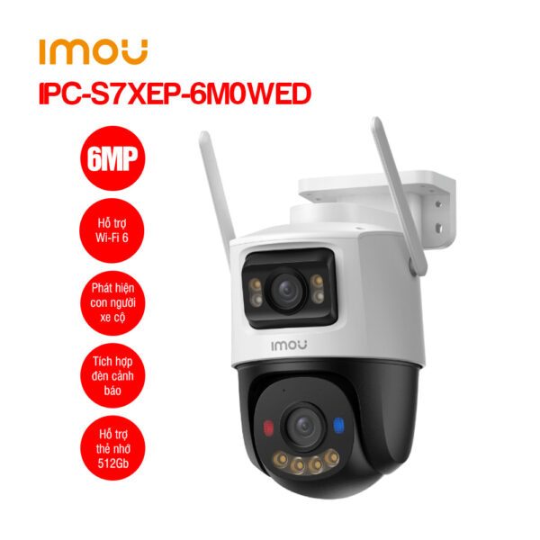 Camera Cruiser Dual 2 6MP IMOU IPC-S7XEP-10M0WED (5MP + 5MP) phát hiện dạng người, hồng ngoại 30m, đèn báo, đàm thoại - Hàng chính hãng