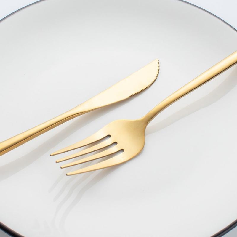 30 Chiếc Vàng Bộ 3 Thìa Ăn Uống Thép Không Gỉ Màu Đen Chén Ăn Bộ Dao Muỗng Nĩa Muỗng Cà Phê Bộ Dao Kéo Nhà Bếp Kiềng Bạc Bộ