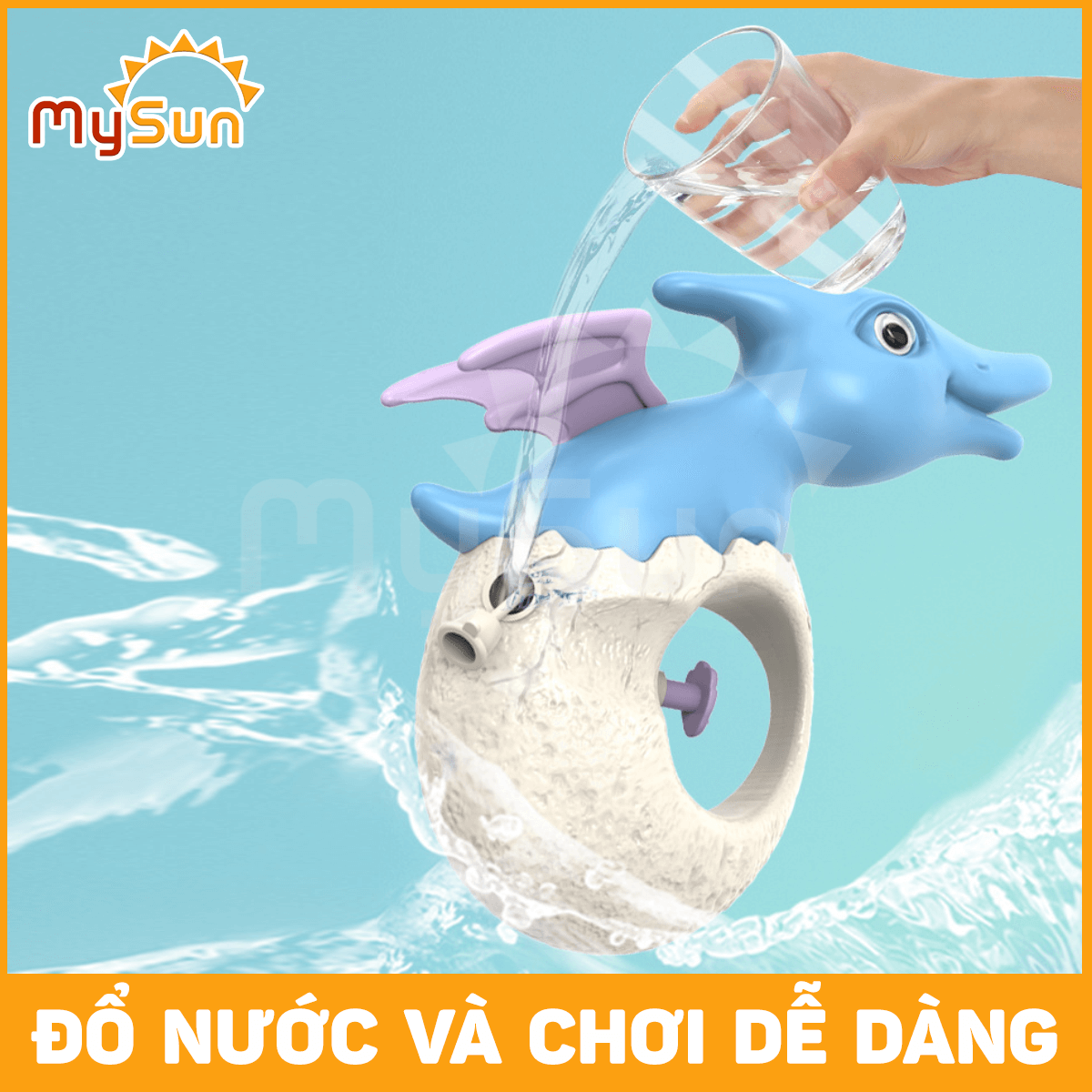 Súng nước đồ chơi mini nhỏ trẻ em phòng nhà tắm Khủng Long cho bé