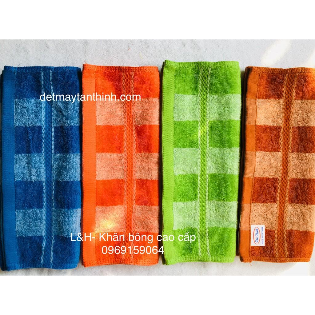 Khăn mặt cotton kẻ sọc Tân Thịnh, kt 30 * 50 cm