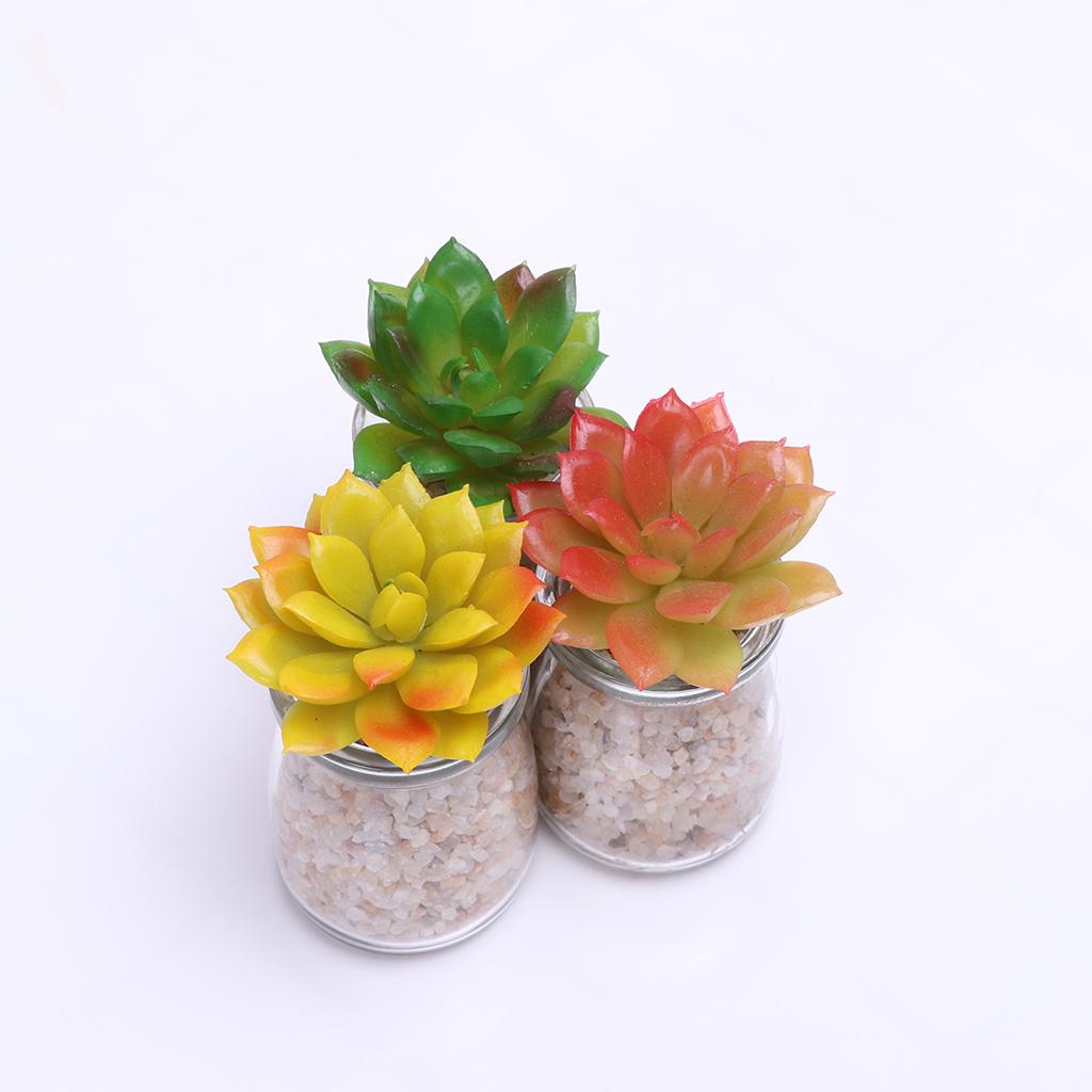 Artificial Succulent Plant Mini Potted Plants Office Home Hotel Decor