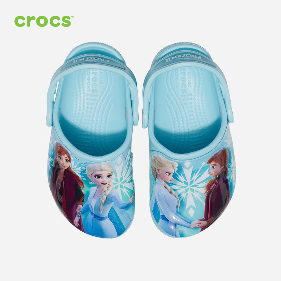 Giày lười trẻ em Crocs FW FunLab Clog Kid Disney Frozen II Ice Blue - 207465-4O9