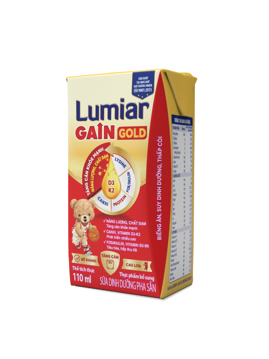 Thùng Sữa Pha Sẵn Lumiar Gain 110ml (48 hộp x 110ml)