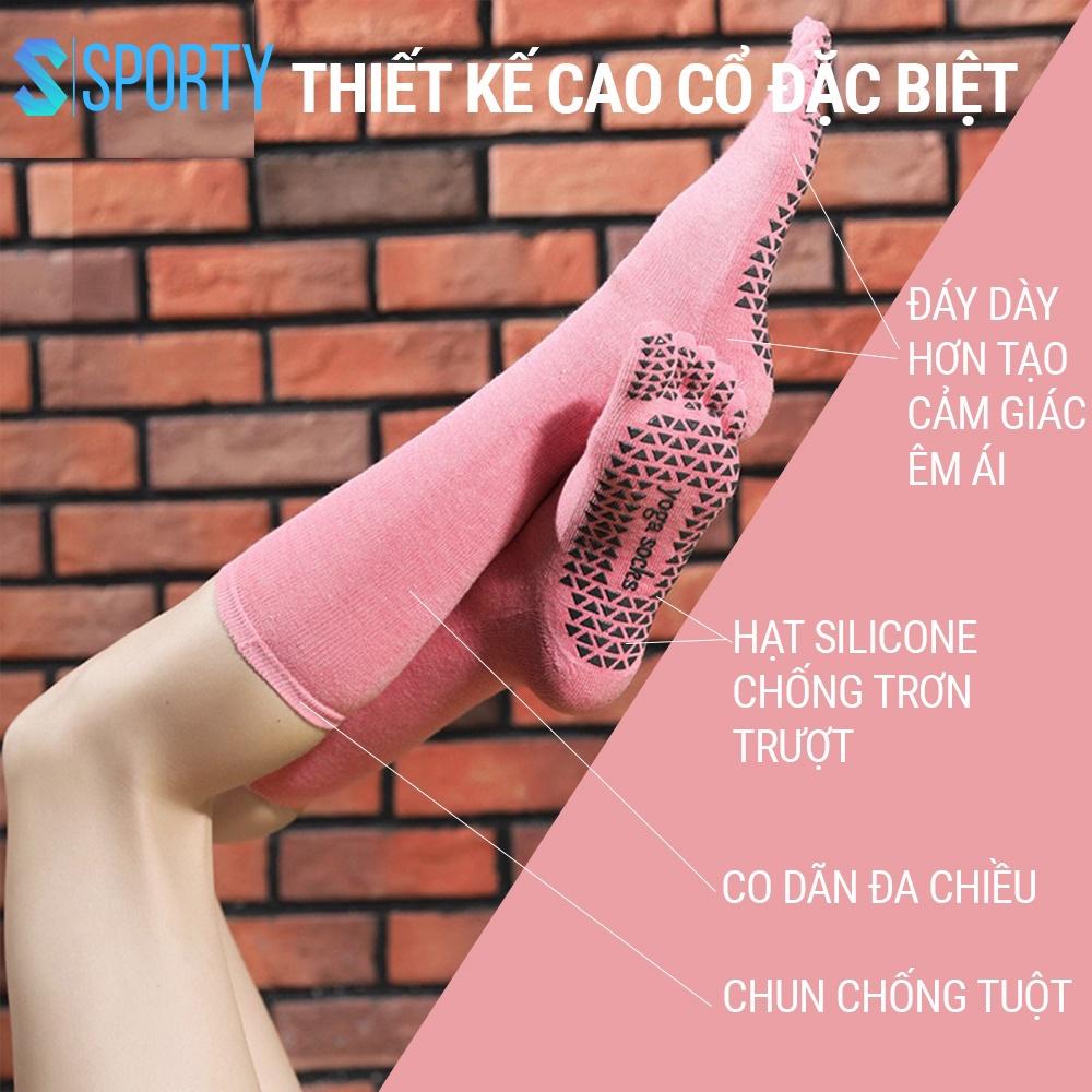 Tất Yoga Chống Trượt Cổ Cao vớ Yoga tập thể dục chống trượt êm ái, tránh hôi chân, đảm bảo an toàn