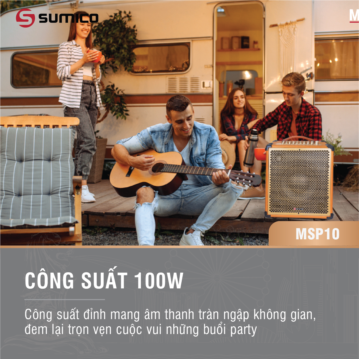 Loa Karaoke Di Dộng Sumico MSP10A - Hàng Chính Hãng