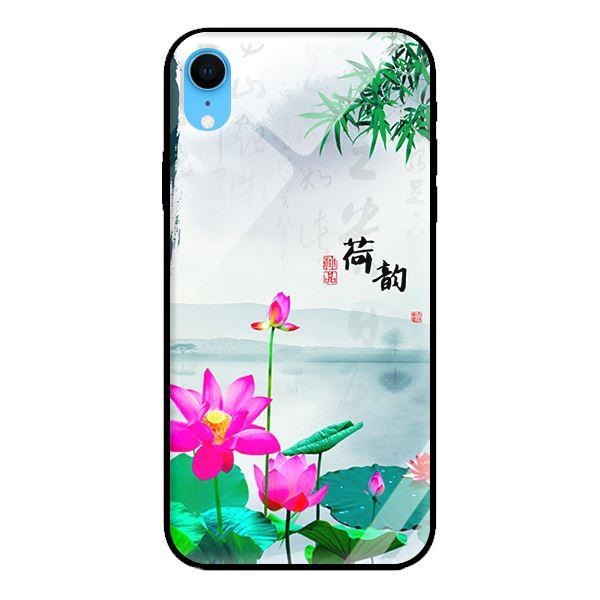 Ốp kính cường lực cho iPhone XR Sen Hồng - Hàng chính hãng