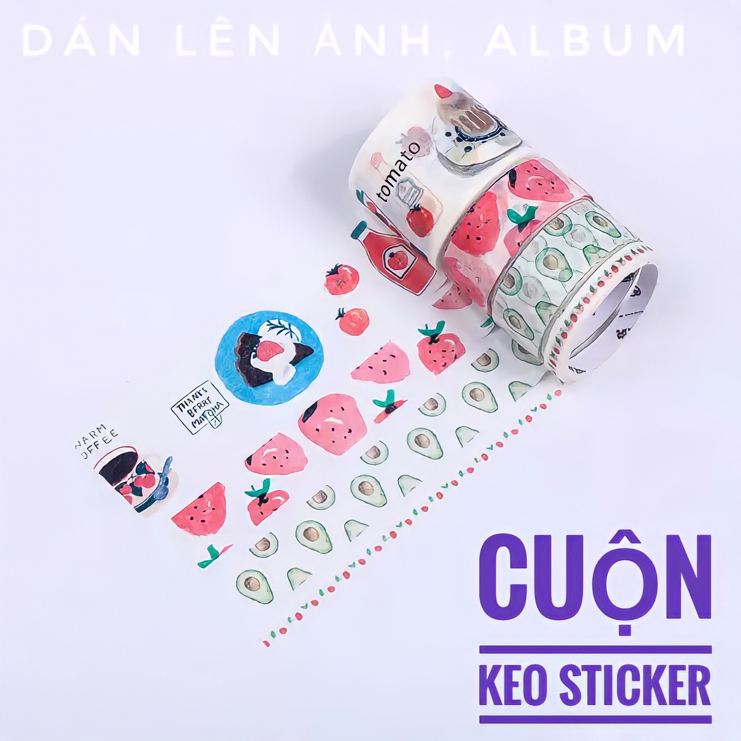 Băng dính Washi sticker siêu cute - Washi Tape dễ thương trang trí sổ, vở, quà tặng -Giao ngẫu nhiên