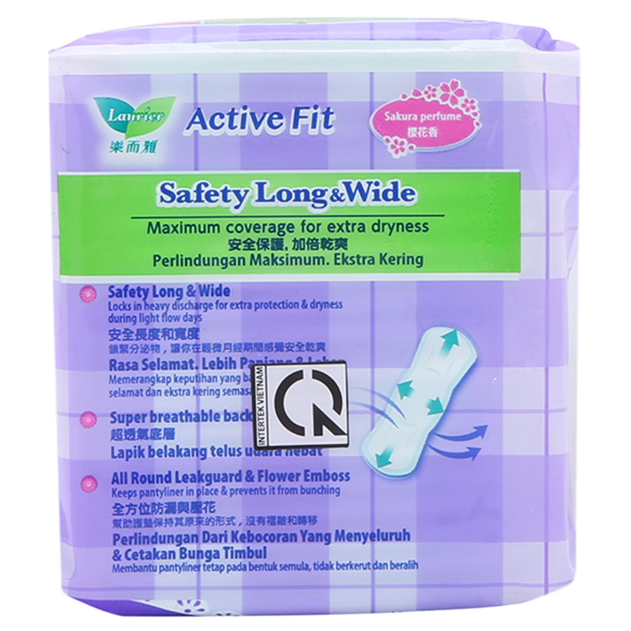 Combo 4 Băng Vệ Sinh Laurier Active Fit Siêu Thấm Hoa Anh Đào - 20 Miếng