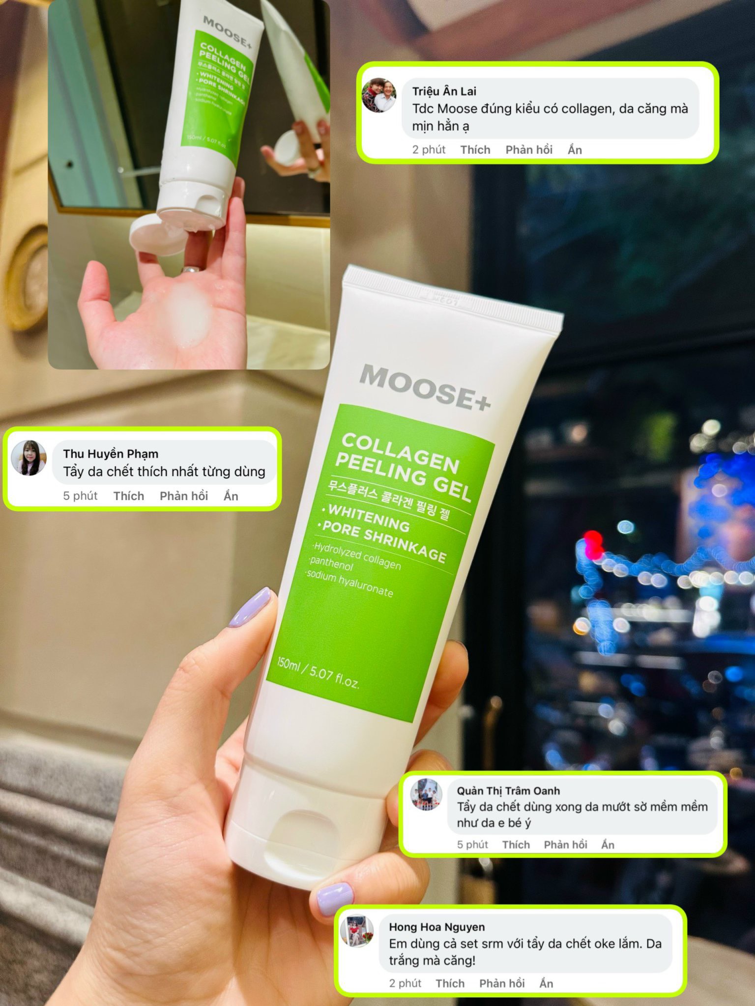 Tẩy da chết MOOSE+ Peeling Gel chăm sóc da sáng mịn 150ml