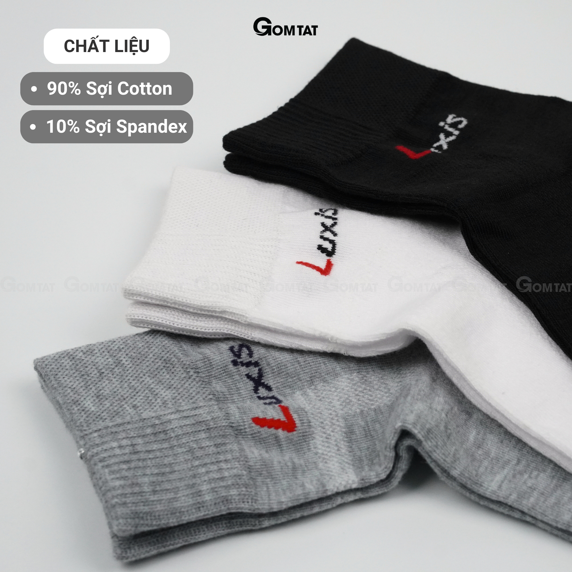 Tất cổ cao Nam Nữ cao cấp, Tất vớ thể thao phủ Nano bạc khử mùi kháng khuẩn - Luxis S015
