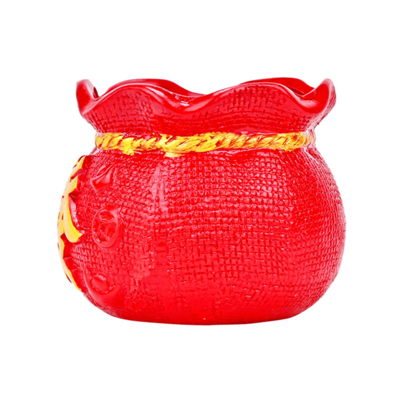 Fortune Bag Statue Ornament Creative Flower Vase for Living Room Gift Party