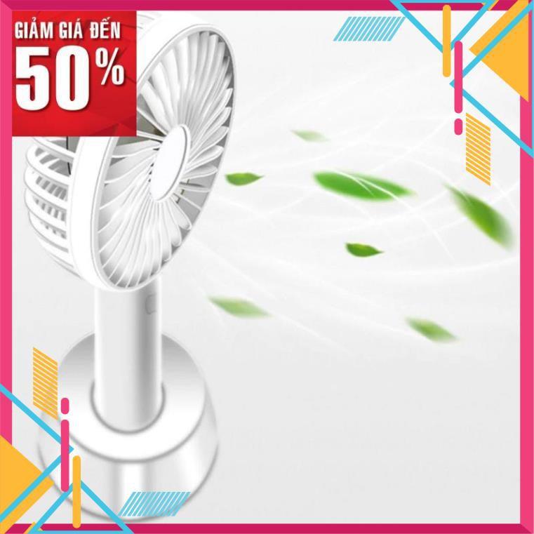 Quạt mini cầm tay tích điện sạc usb dự phòng có chân đế để bàn 3 chế độ gió siêu mát tiện dụng