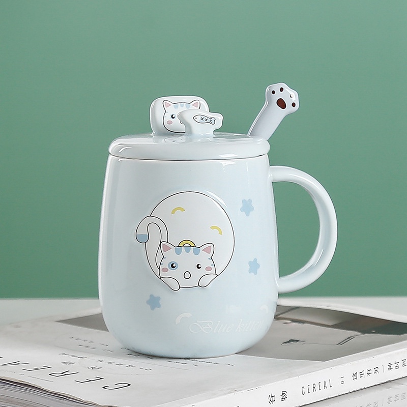 Ly Sứ Cao Cấp Nắp Có Thể Làm Giá Đỡ Điện Thoại – 400ml