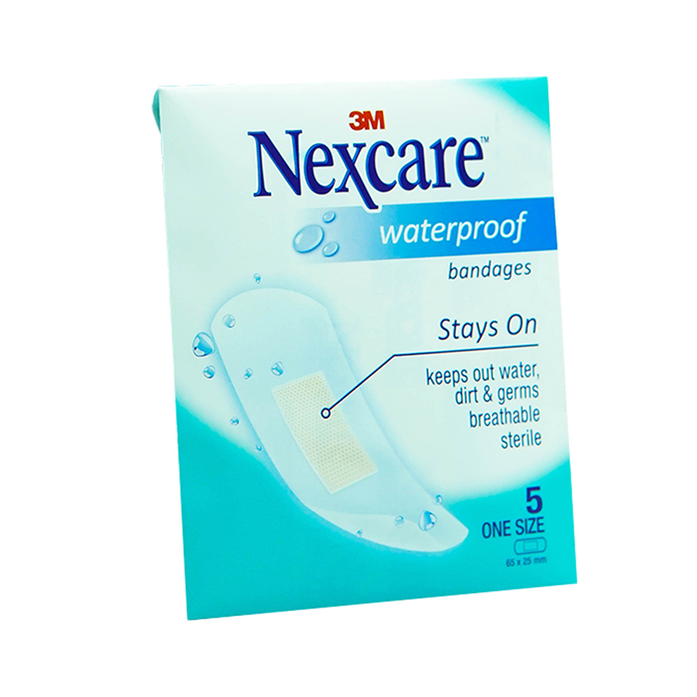 Hộp băng dán cá nhân bảo vệ vết thương chống thấm nước 3M Nexcare, 5 miếng/vỉ, 10 vỉ/hộp, sản xuất tại Thái Lan