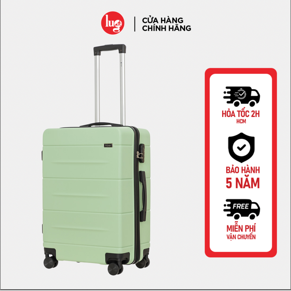 Vali Kéo Lug Aber S20S24S28 Mhl027 Nhựa Abs Hạn Chế Trầy Xước, Khóa Số Bảo Mật An Toàn - Mocha Green - 20