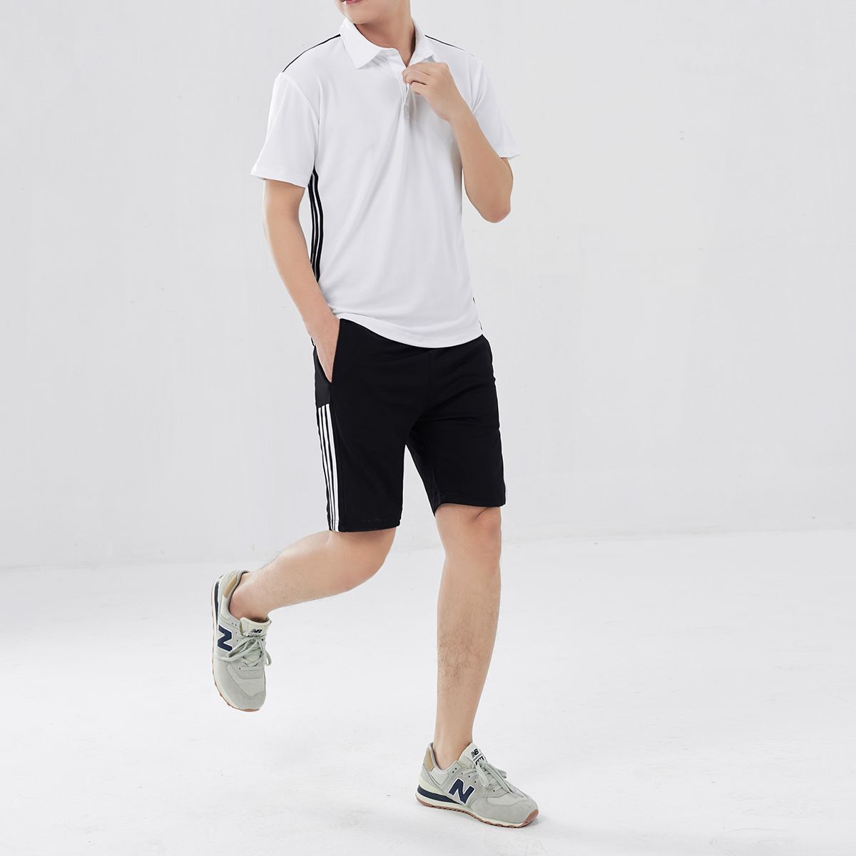 Bộ Thể Thao Nam Polo Cổ Bẻ Cotton Spandex Form Trẻ Trung 5 Màu - ROUGH