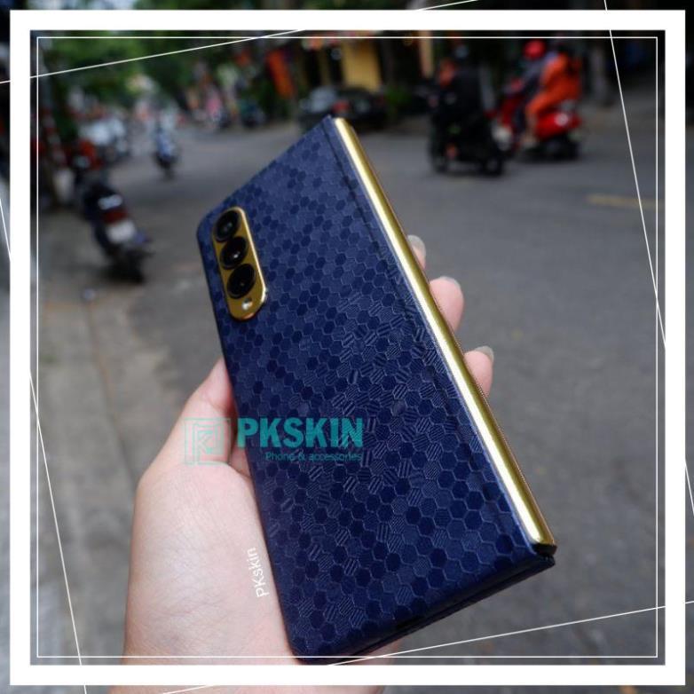 Miếng dán skin full viền cho samsung Fold 2 , samsung Fold 3 vân honeycomb