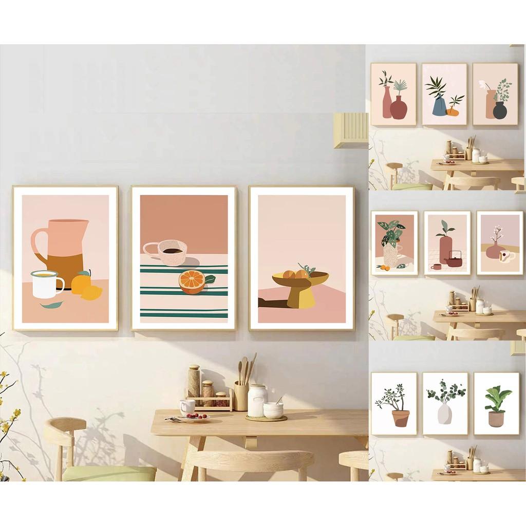 12 SET tranh trang trí phòng ăn, tranh treo tường, tranh để bàn , tranh canvas, có đinh và móc tặng kèm