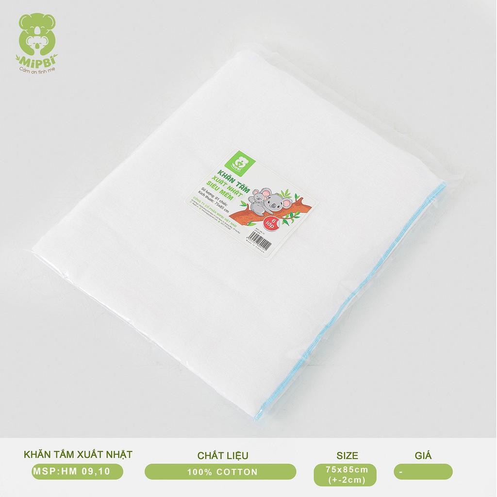 Khăn tắm xuất Nhật Mipbi 100% cotton tự nhiên siêu mềm
