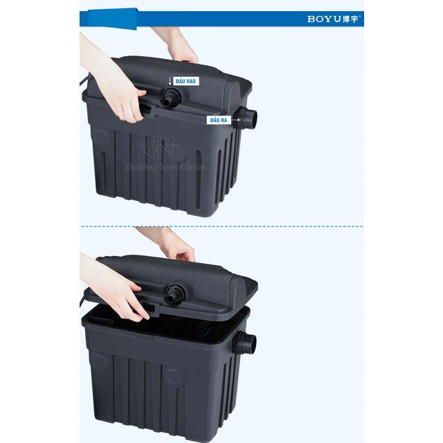 Thùng lọc hồ cá koi BOYU YT 6000 đến YT 45000 gọn gàng, hút đáy hiệu quả - Bể cá Hoàng Gia