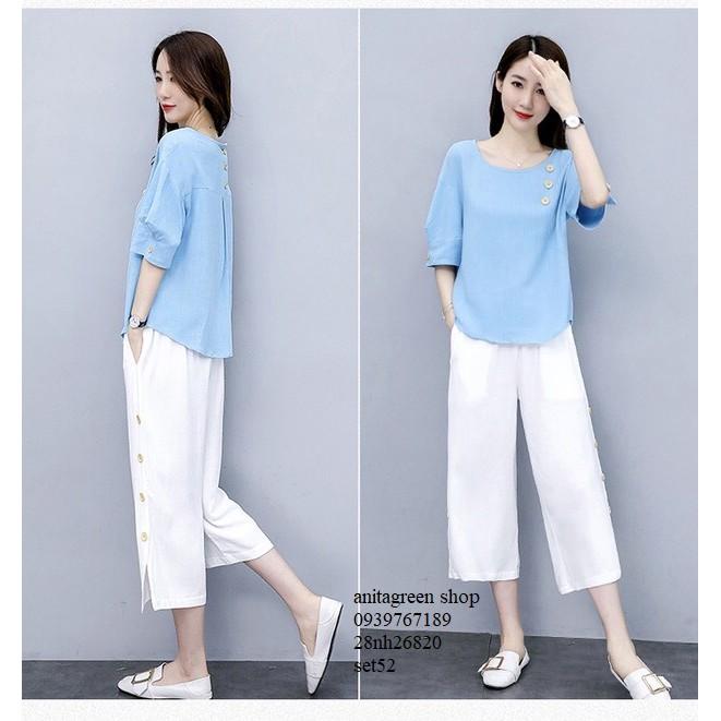 nh26820-SET ÁO TAY PHỒNG QUÀN ỐNG RỘNG
