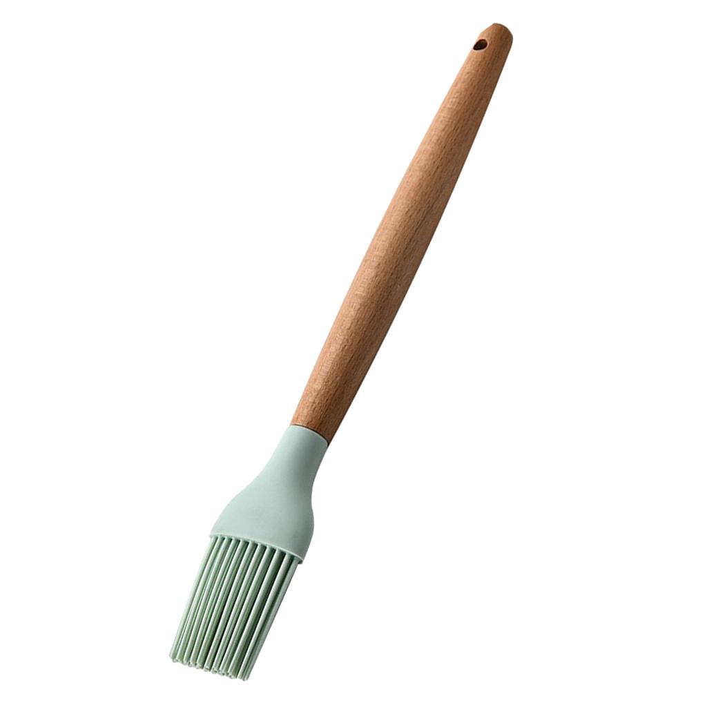 Silicone Non Stick Bếp Nấu ăn Dụng Cụ đặt Tay Cầm Bằng Gỗ
