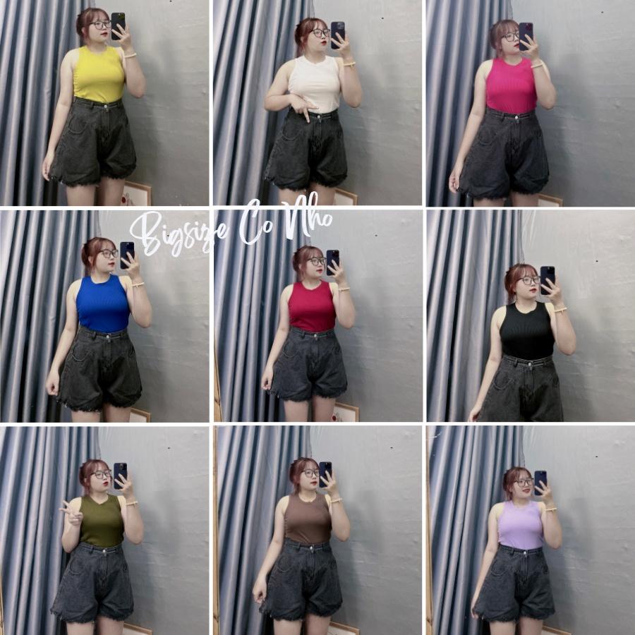 Áo croptop bigsize ba lỗ trơn không khoét nách sâu không lộ vòng một với nhiều màu để lựa chọn BIGSIZE CÔ NHỎ- G8 - Vàng chanh