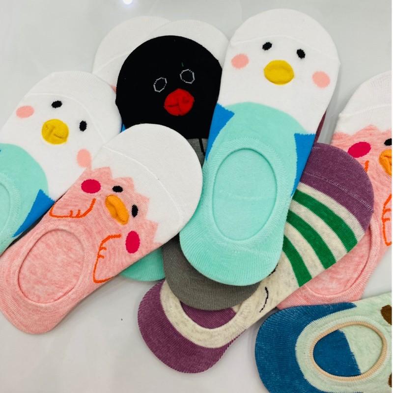 1 Đôi Vớ Lười Nữ Cổ Ngắn Cotton Cao Cấp Thoáng Mát Êm Chân Hoạ Tiết Đáng Yêu