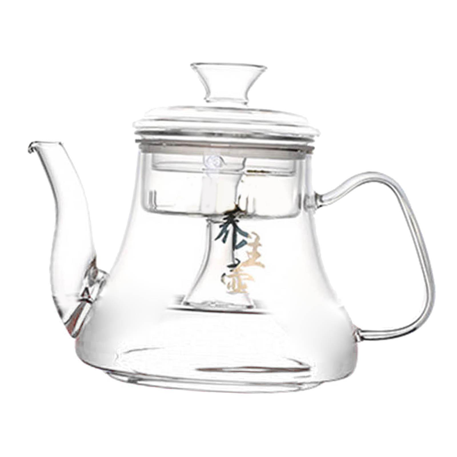 Glass Tea Pot with Removable Loose Tea Infuser Clear Handle