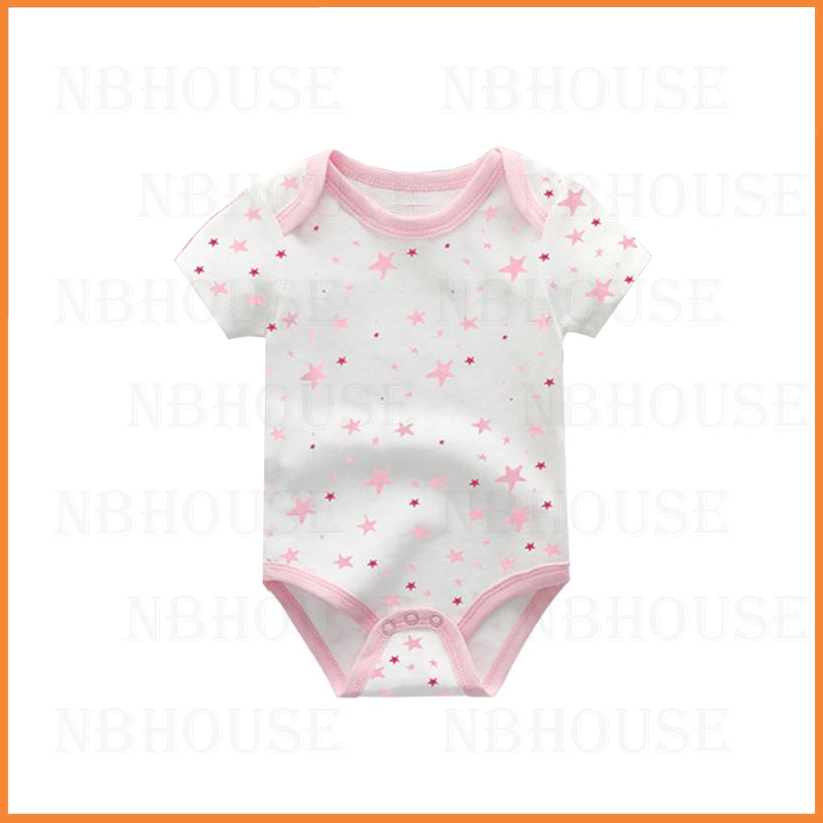 Bộ Đồ Bodysuit Liền Thân Ngắn Tay Cho Bé Gái Sơ Sinh Từ 0-3 Tháng Tuổi