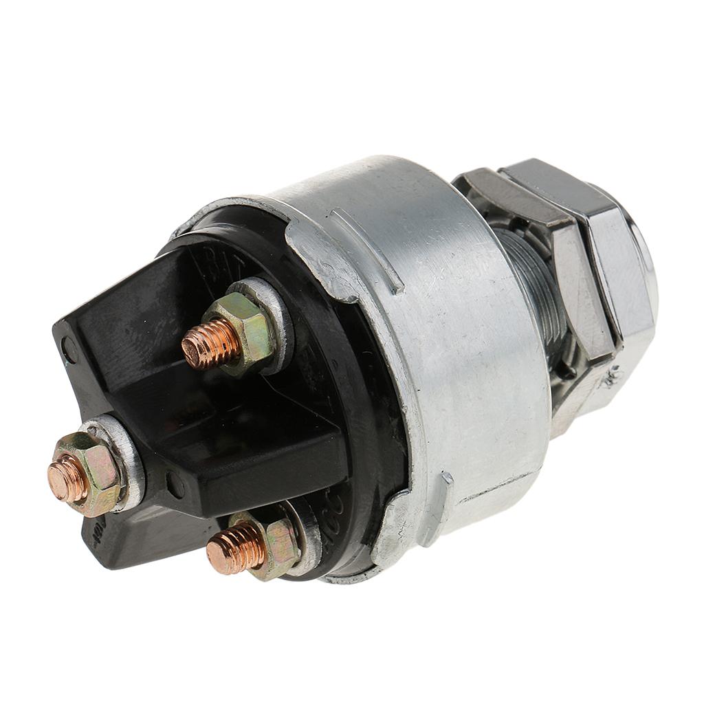Silver Universal 3 Position Ignition Starter Key Switch with Momentary Start