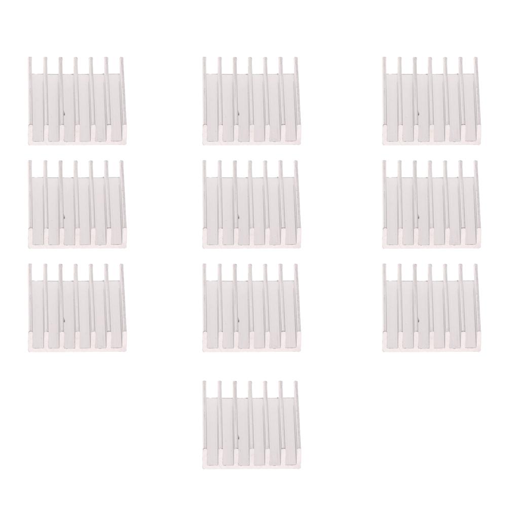10x Silver Tone Aluminium Heatsink Heat Sink Radiator Cool Fin 20*20*6