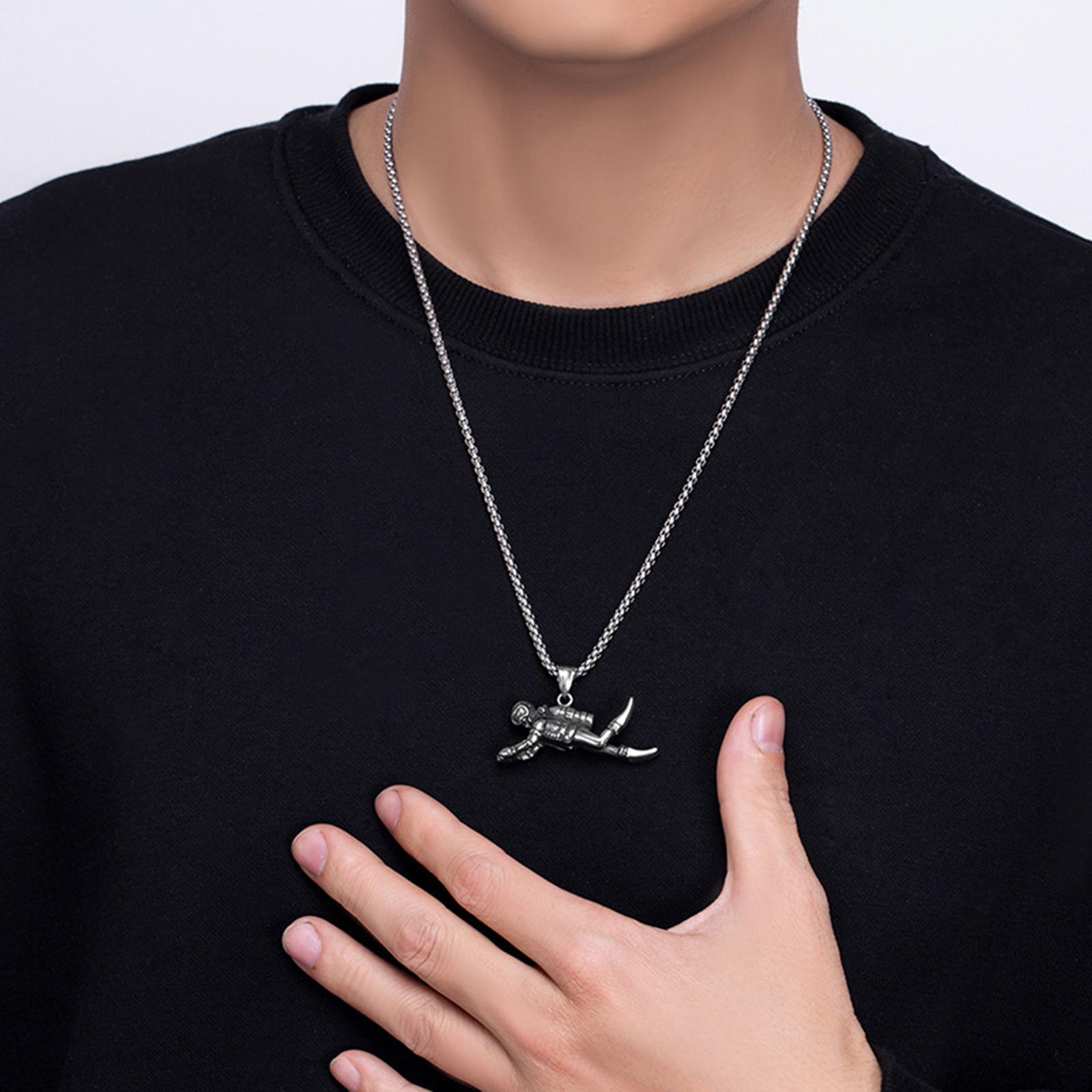 Trendy Diving Frogmen Necklace Jewelry High Polished for Girls Men Lover