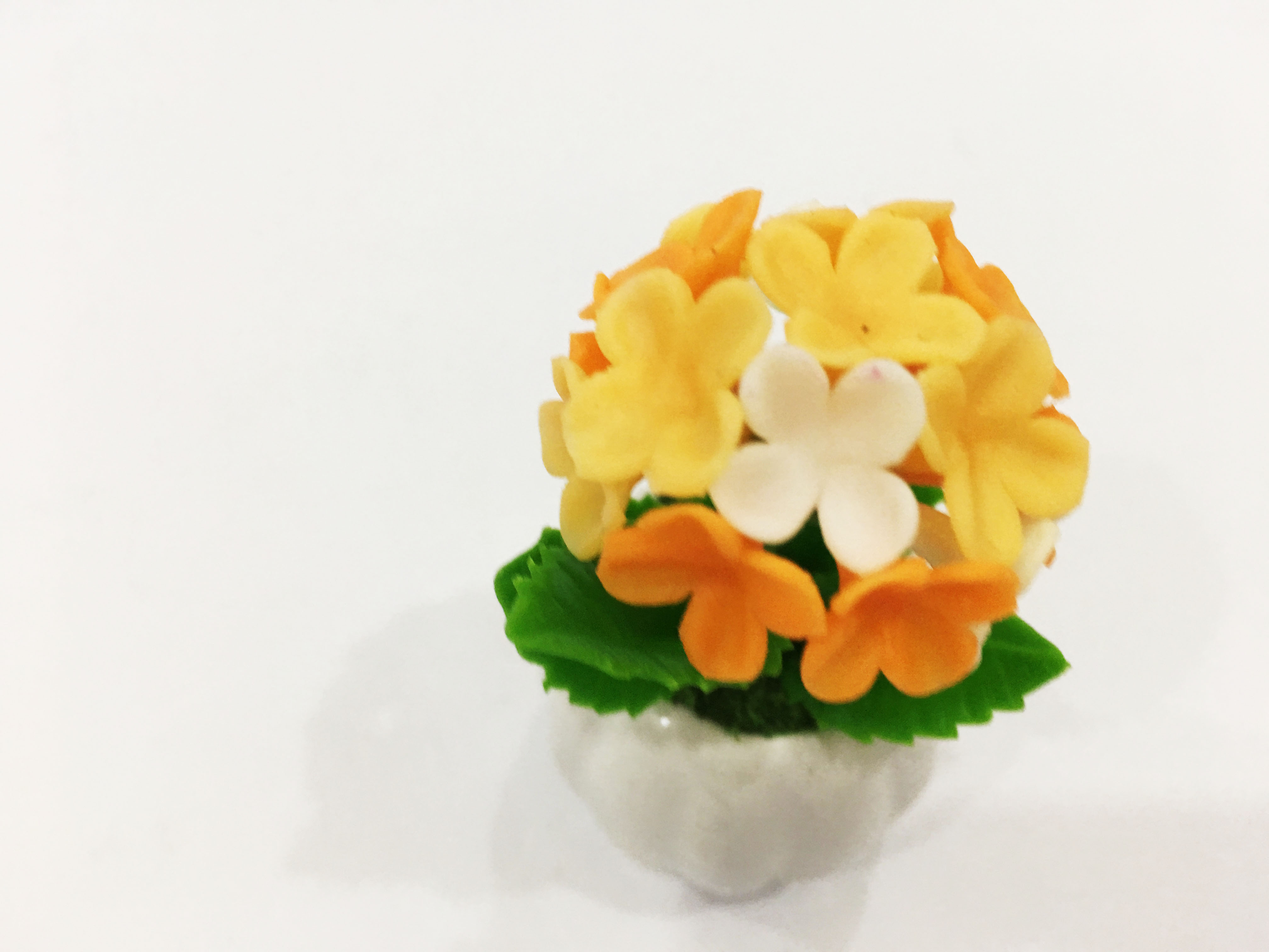 Chậu hoa đất sét mini - Cây hoa sống đời /cây lá bông  - Quà tặng trang trí handmade