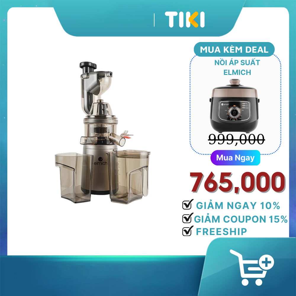 Máy ép chậm trái cây ELMICH EDA-0860 Dung tích 1000ml- Hàng chính hãng