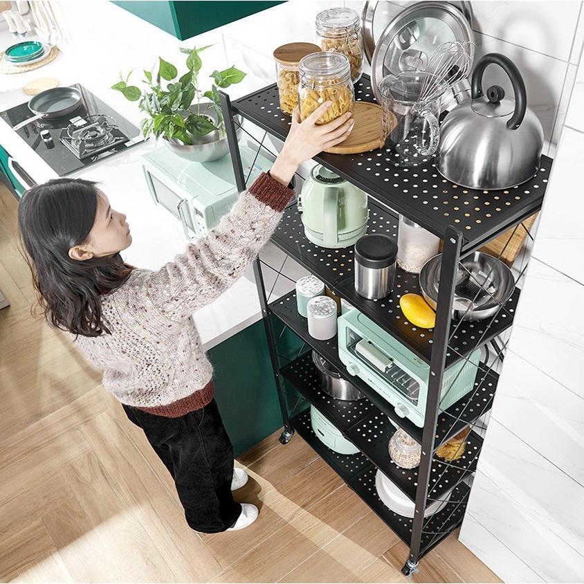 Kệ xếp gấp gọn thông minh Hàn Quốc, Kệ để đồ đa năng, 3/4/5 tầng cho nhà bếp, phòng ăn, phòng tắm