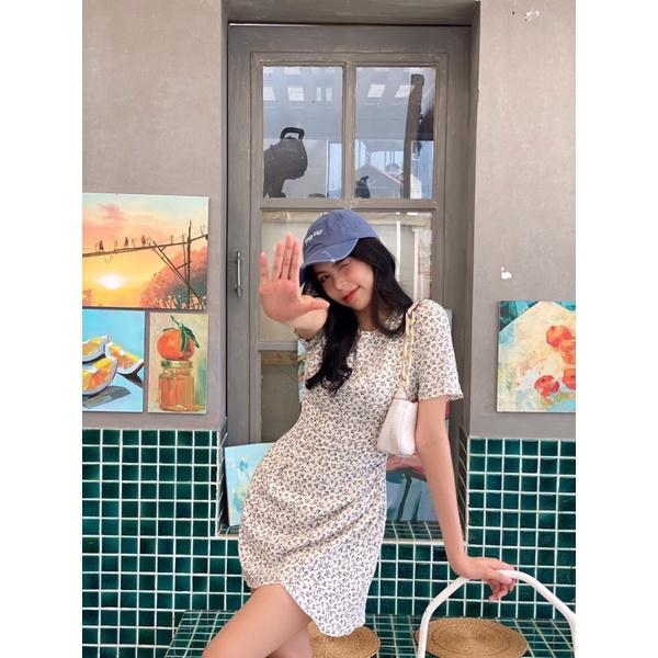 Đầm giao vạt tay bồng nhẹ hoạ tiết hoa nhí - Annie dress