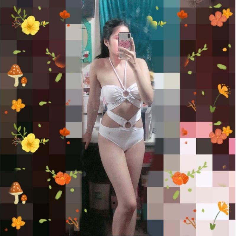 Đồ bơi bikini 2 mảnh phối khoen màu trắng đẹp VATIXA BKN37