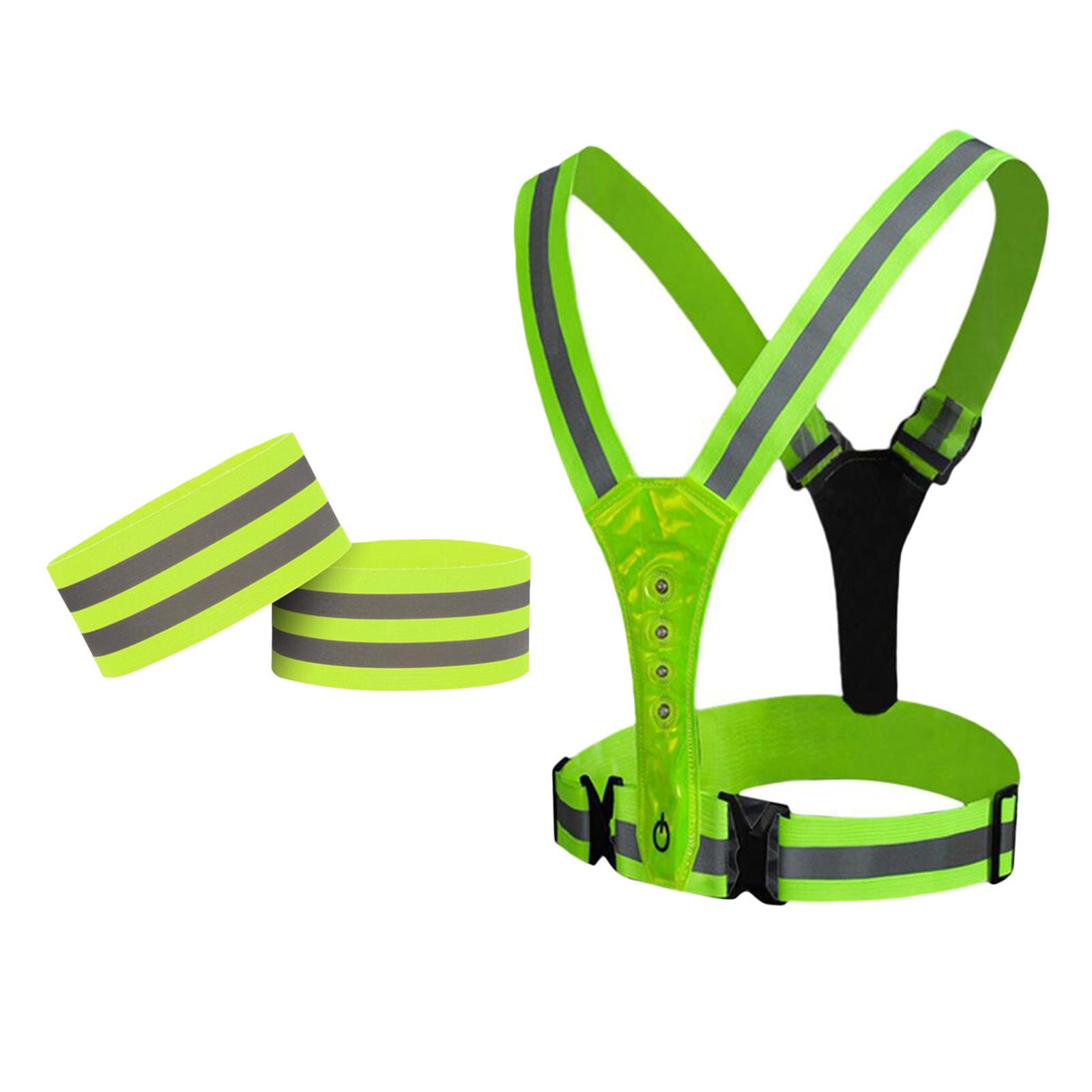 Reflective Vest Adjustable High Visibility Straps Cycling Running