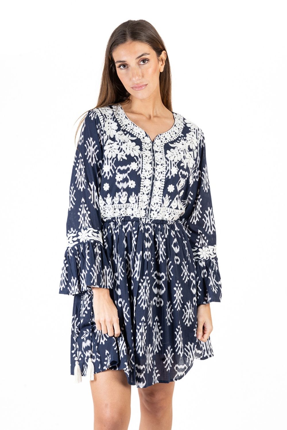 Đầm Boho Phối Ren Cotton Isla Bonita