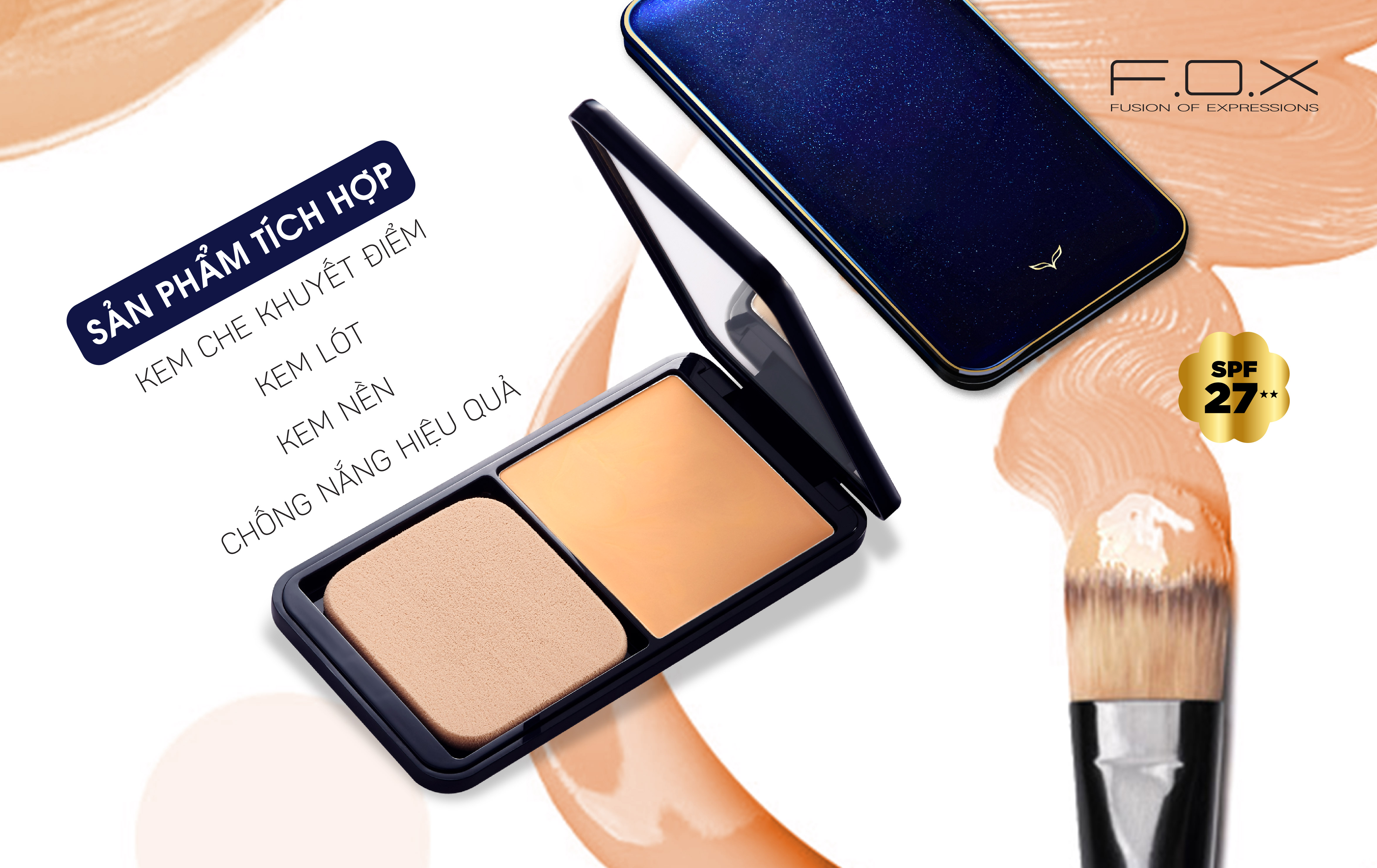 Kem Nền Dạng Nén Siêu Mịn FOX SPF27★★ Pro-Moisture Cream Compact 12g