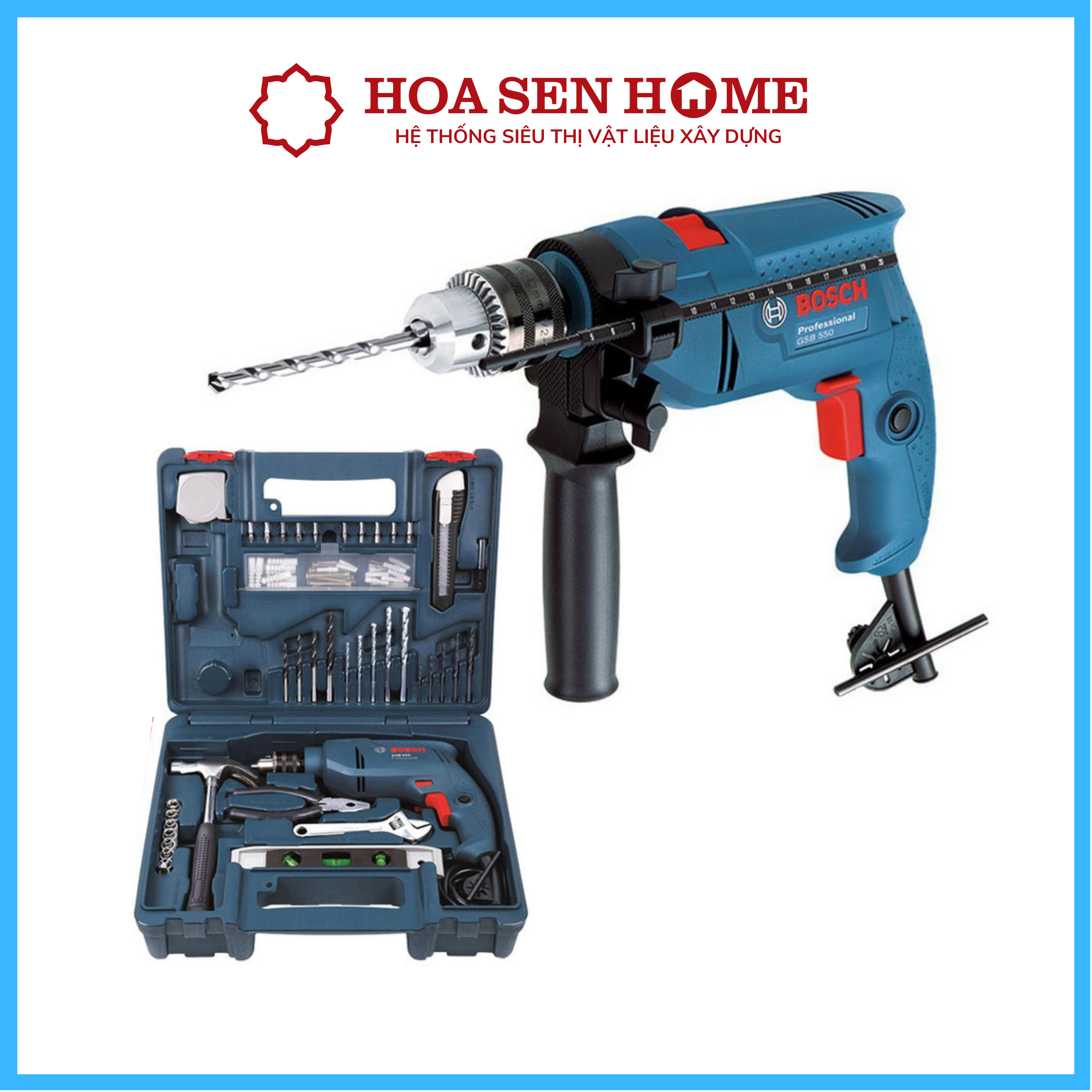 Máy khoan động lực GSB 550 SET BOSCH: 550W