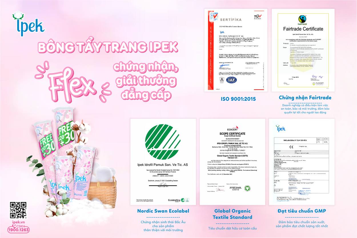 Combo Bông Tẩy Trang IPEK 150 Miếng (Thổ Nhĩ Kì)